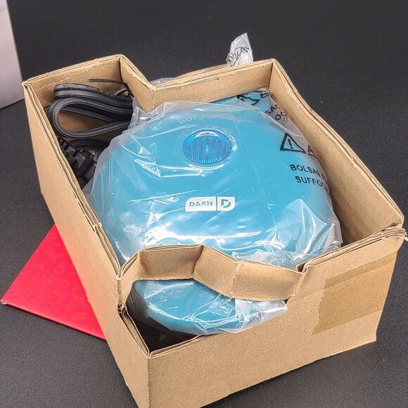 Dash Mini Maker Grill Nonstick 350 Watts Teal Open Box - Picture 4 of 5